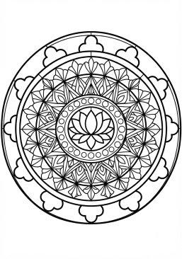 Voir le coloriage Mandala spirituel complexe aux mille nuances