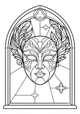 Voir le coloriage Masque vénitien mystérieux aux détails de plomb