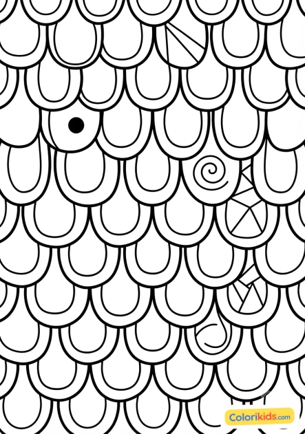 Coloriage à imprimer : Écailles de dragon