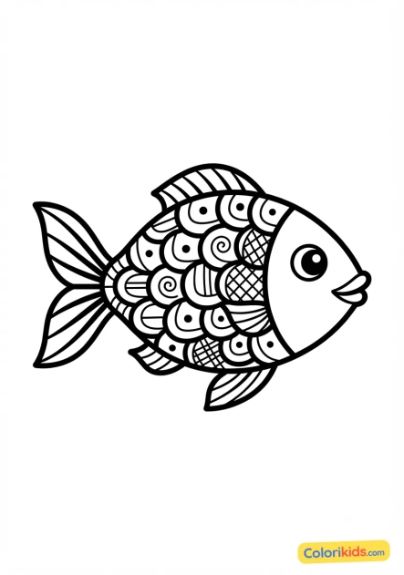 Coloriage à imprimer : Écailles de poisson