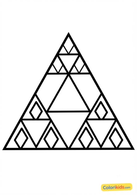 Coloriage à imprimer : triangles fractals