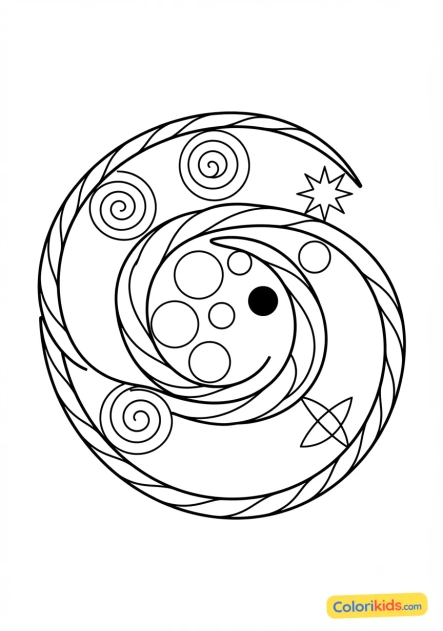 Coloriage à imprimer : tourbillon galactique