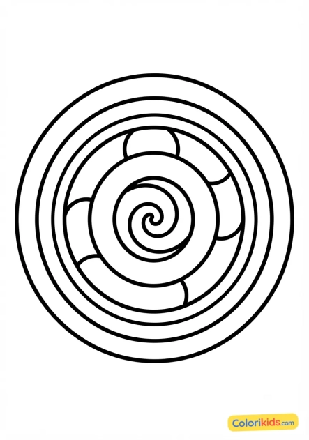 Coloriage à imprimer : spirales hypnotiques