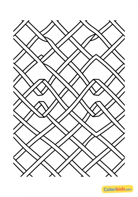 Coloriage à imprimer : losangles entrelacés