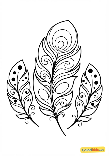 Coloriage à imprimer : plumes d'oiseau légères