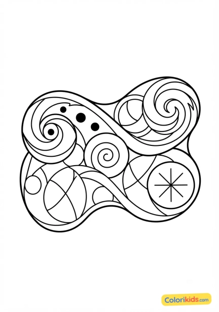 Coloriage à imprimer : vagues quantiques