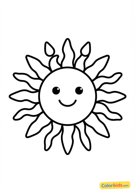 Coloriage à imprimer : soleils rayonnants
