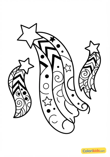 Coloriage à imprimer : Étoiles filantes