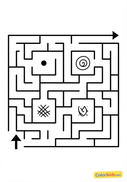 Coloriage à imprimer : labyrinthe carré