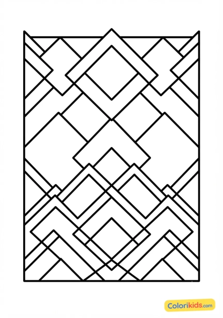 Coloriage à imprimer : lignes brisées zigzag