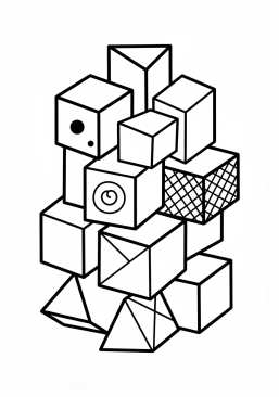 Coloriage Prismes 3D