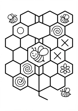 Coloriage Alvéoles d'abeilles