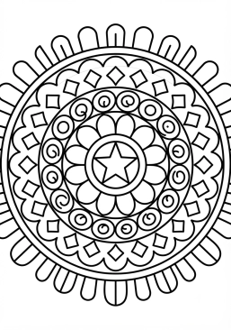 Coloriage Mandalas concentriques