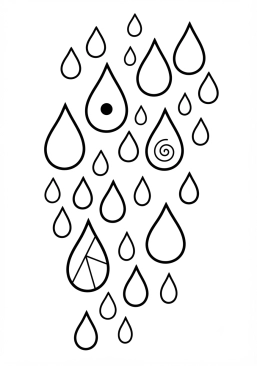 Coloriage Gouttes de pluie tombantes