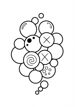 Coloriage Bulles et cercles flottants