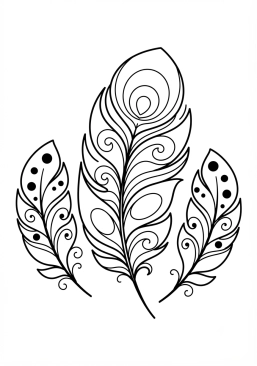 Coloriage Plumes d'oiseau légères