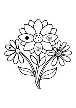 Coloriage Fleurs à pétales multiples