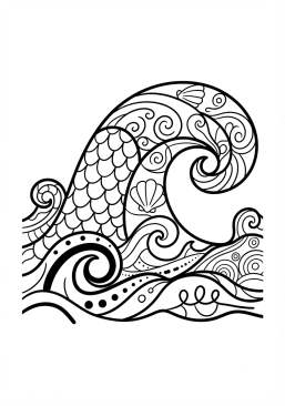 Coloriage Vagues océaniques