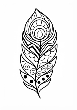 Coloriage Plumes de paon
