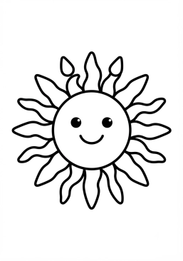 Coloriage Soleils rayonnants