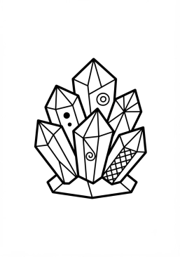 Coloriage Cristaux de roche