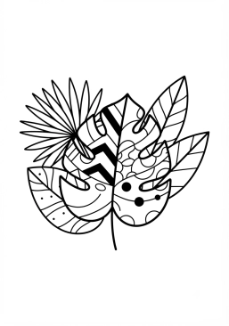 Coloriage Feuillage tropical