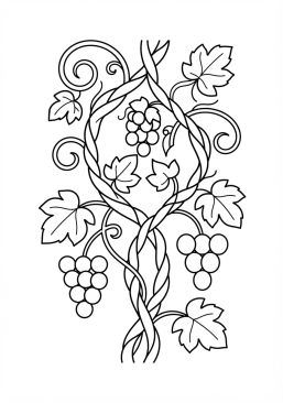 Coloriage Lianes et vrilles de vigne