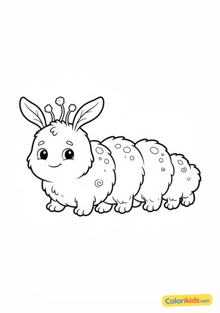 Coloriage à imprimer : monstre doux avec des motifs d'étoiles sur le ventre