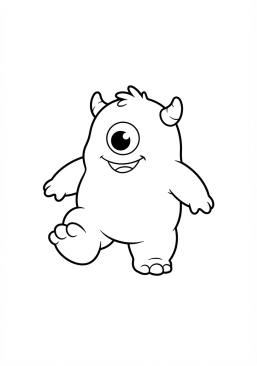 Voir le coloriage Petit monstre aux pattes potelées faisant un premier pas