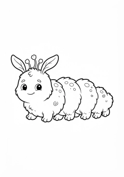Voir le coloriage Monstre doux avec des motifs d'étoiles sur le ventre