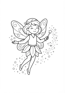 Coloriage Fée et poussière d'étoiles