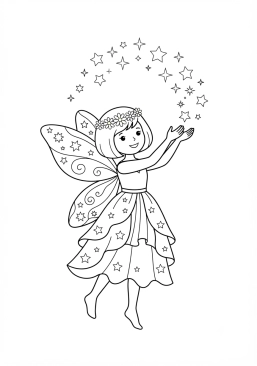 Coloriage Fée des étoiles scintillantes
