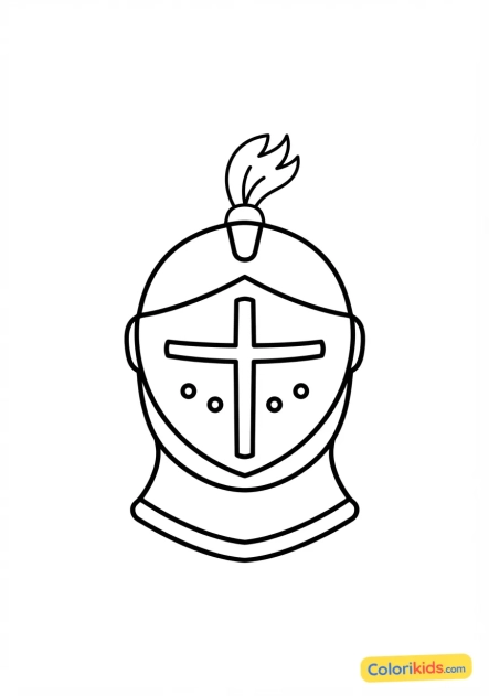 Coloriage à imprimer : casque de chevalier à visière