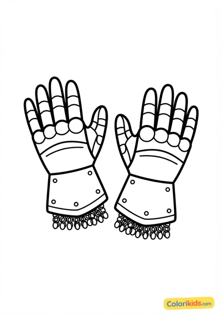 Coloriage à imprimer : gantelets de fer protecteurs