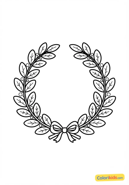 Coloriage à imprimer : couronne de lauriers de victoire