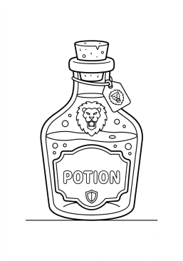 Coloriage Bouteille de potion de bravoure