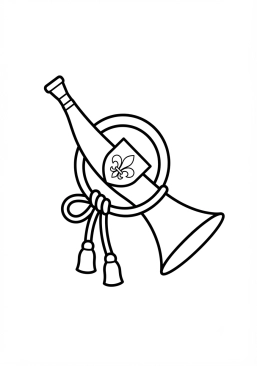 Coloriage Cor de chasse héraldique
