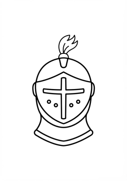 Coloriage Casque de chevalier à visière