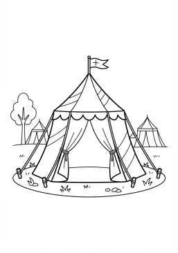 Coloriage Tente de campement médiéval
