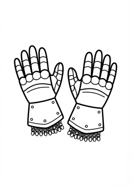 Coloriage Gantelets de fer protecteurs