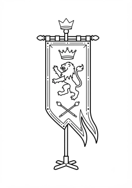 Coloriage Étendard et bannière royale