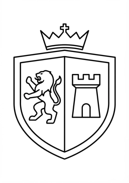 Coloriage Bouclier royal aux armoiries