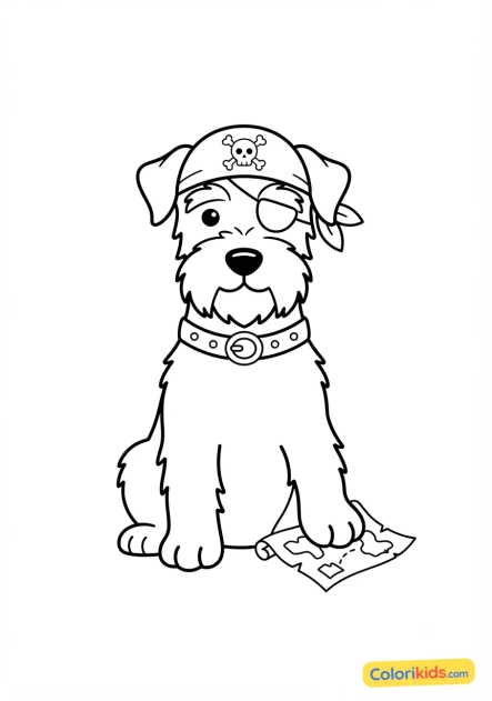 Coloriage à imprimer : chien de pirate fidèle