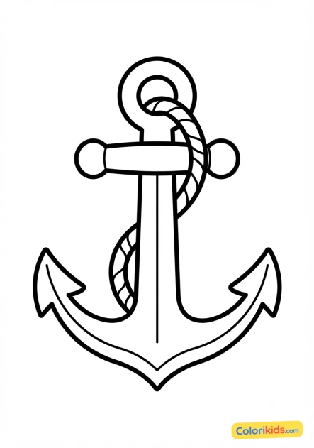 Coloriage à imprimer : ancre marine de navire