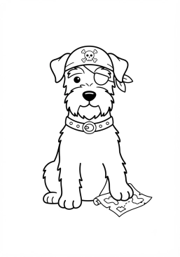 Coloriage Chien de pirate fidèle