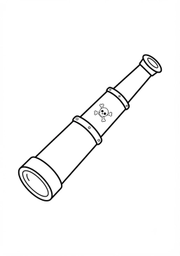 Coloriage Télescope longue-vue de pirate