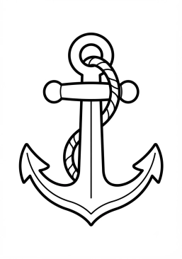 Coloriage Ancre marine de navire