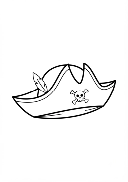 Coloriage Chapeau de pirate aux trois cornes