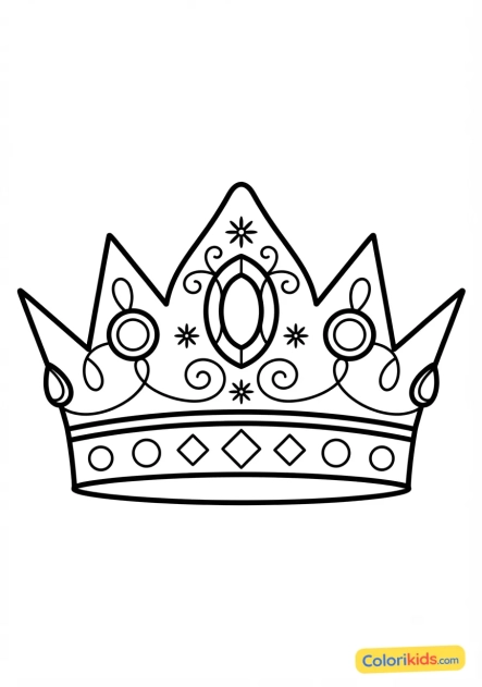 Coloriage à imprimer : couronne de princesse étincelante