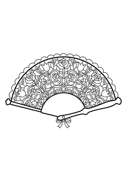 Coloriage Éventail de cour en dentelle